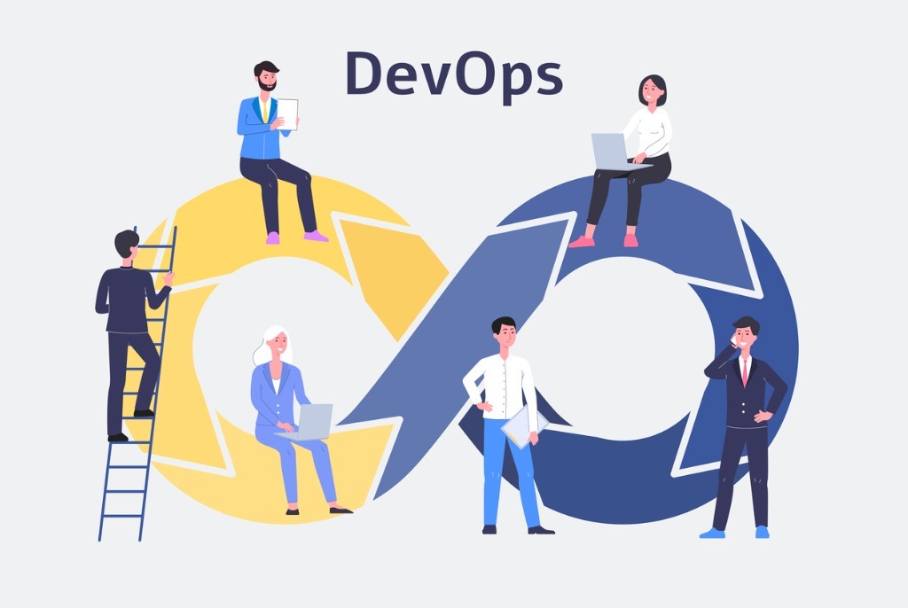 イラスト-devops-development-and-operations-technology-flat-vector-illustration-vector-id1199494839